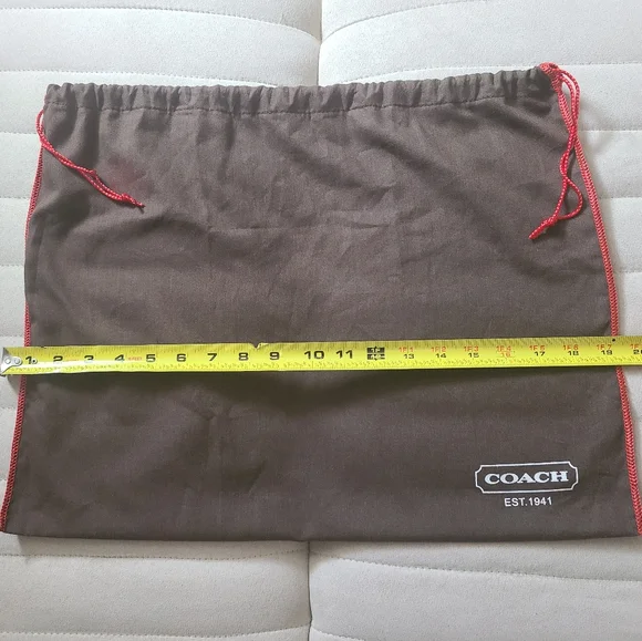❣️COACH Dust Bag Protection Storage Bag Brown with Red Drawstring - Picture 5 of 5